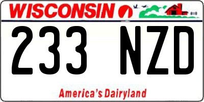 WI license plate 233NZD