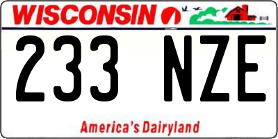 WI license plate 233NZE