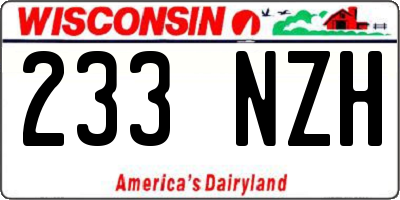 WI license plate 233NZH