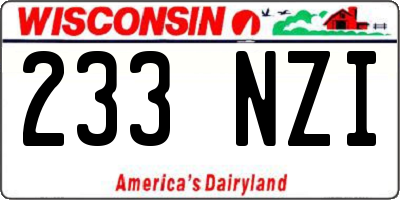 WI license plate 233NZI