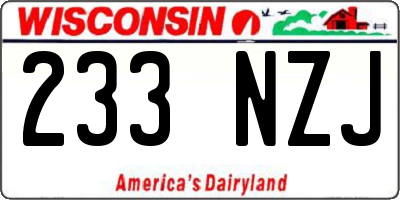 WI license plate 233NZJ