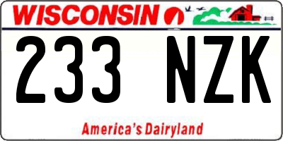 WI license plate 233NZK