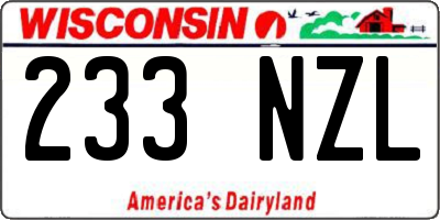 WI license plate 233NZL