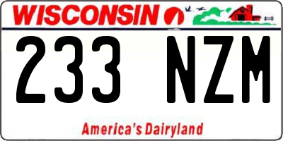 WI license plate 233NZM