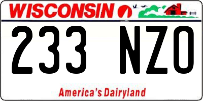 WI license plate 233NZO