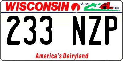 WI license plate 233NZP