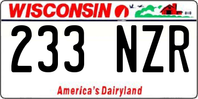 WI license plate 233NZR
