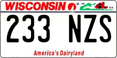 WI license plate 233NZS