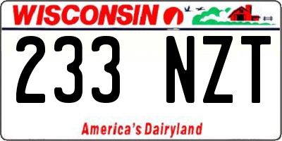 WI license plate 233NZT