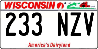WI license plate 233NZV