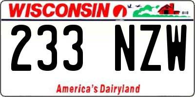 WI license plate 233NZW