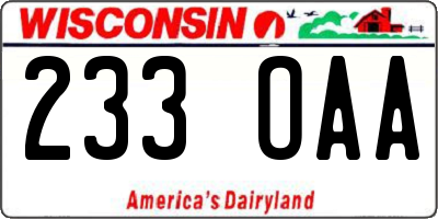 WI license plate 233OAA