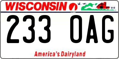 WI license plate 233OAG