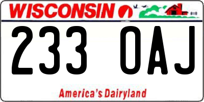 WI license plate 233OAJ
