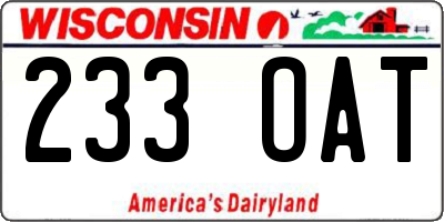 WI license plate 233OAT