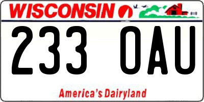 WI license plate 233OAU