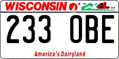 WI license plate 233OBE