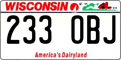 WI license plate 233OBJ