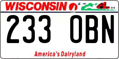 WI license plate 233OBN