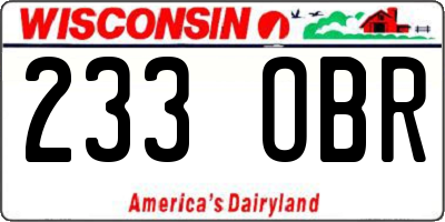 WI license plate 233OBR