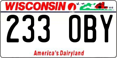 WI license plate 233OBY