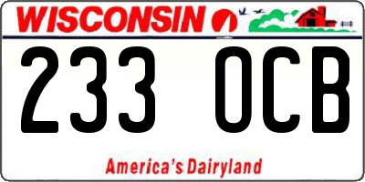 WI license plate 233OCB