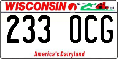 WI license plate 233OCG