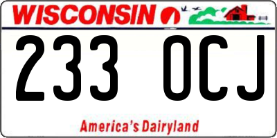 WI license plate 233OCJ