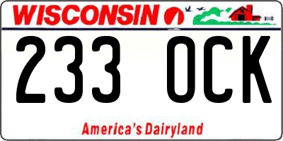WI license plate 233OCK