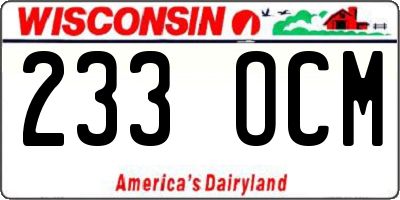 WI license plate 233OCM