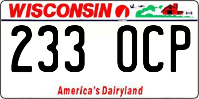 WI license plate 233OCP