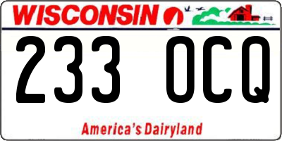 WI license plate 233OCQ