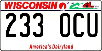 WI license plate 233OCU