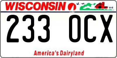 WI license plate 233OCX