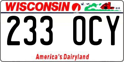 WI license plate 233OCY