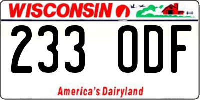 WI license plate 233ODF