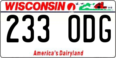 WI license plate 233ODG