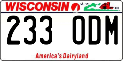 WI license plate 233ODM