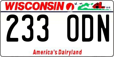 WI license plate 233ODN