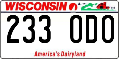 WI license plate 233ODO