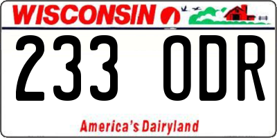 WI license plate 233ODR
