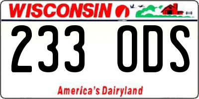 WI license plate 233ODS