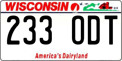WI license plate 233ODT