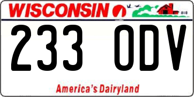 WI license plate 233ODV