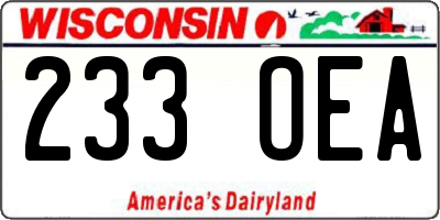 WI license plate 233OEA