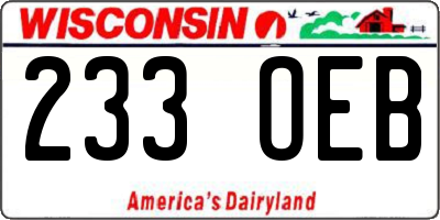 WI license plate 233OEB