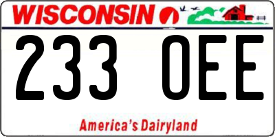 WI license plate 233OEE