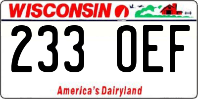 WI license plate 233OEF
