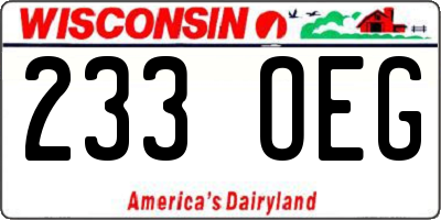 WI license plate 233OEG