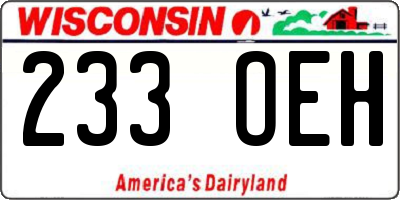 WI license plate 233OEH